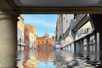 Broad Street in Worcester after the sea has risen 24 metres by Clive Haynes