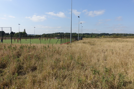 Stourport Sports Club, with fenced playing fields to the left.