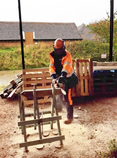 Jess' first chainsaw practice