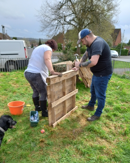 Katie and Richard completing work in Charford Community Garden