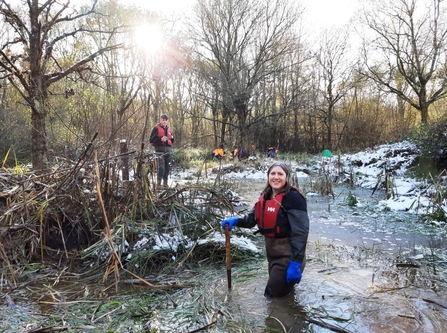 Clearing bulrush from the Monkwood pond